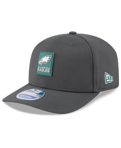 New Era Men's Charcoal Philadelphia Eagles 2025 Sideline Cold Weather 9seventy Adjustable Hat In Green