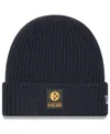 New Era Men's Charcoal Pittsburgh Steelers 2025 Sideline Cold Weather Cuffed Knit Hat In Black