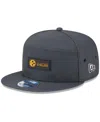 New Era Men's Charcoal Pittsburgh Steelers 2025 Sideline Cold Weather Split Panel 9fifty Snapback Hat In Blue