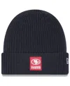 New Era Men's Charcoal San Francisco 49ers 2025 Sideline Cold Weather Cuffed Knit Hat In Black
