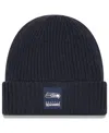 New Era Men's Charcoal Seattle Seahawks 2025 Sideline Cold Weather Cuffed Knit Hat In Black
