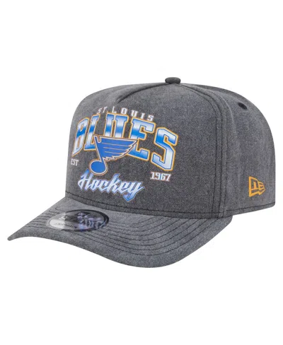 New Era Men's Charcoal St. Louis Blues Throwback Washed A-frame Pre-curved 9fifty Snapback Hat