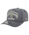New Era Men's Charcoal Vegas Golden Knights Throwback Washed A-frame Pre-curved 9fifty Snapback Hat In Gray