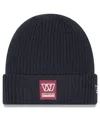 New Era Men's Charcoal Washington Commanders 2025 Sideline Cold Weather Cuffed Knit Hat In Black