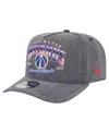 New Era Men's Charcoal Washington Wizards Throwback Washed Pre-curved 9fifty Snapback Hat In Gray