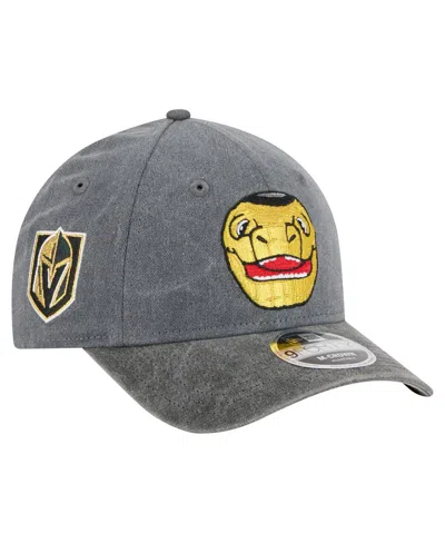 New Era Men's Charcoal/black Vegas Golden Knights Mascot 2-tone 9forty Adjustable Hat In Gray