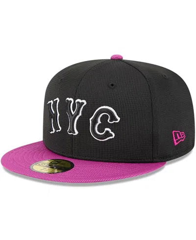 New Era Men's Charcoal/purple New York Mets City Connect Batting Practice 59fifty Fitted Hat In Multi