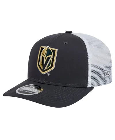 New Era Men's Charcoal/white Vegas Golden Knights Core Trucker 9seventy Stretch-snap Hat In Charcoal,white