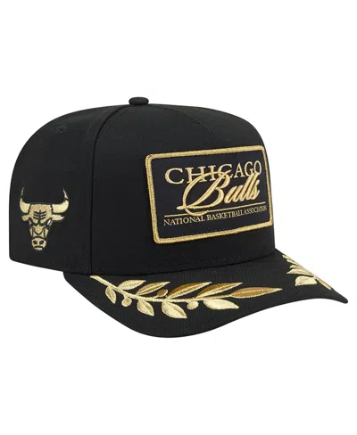 New Era Men's Chicago Bulls 9fifty Snapback Structured Baseball Cap In Black
