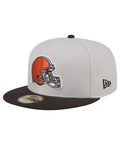 New Era Men's Cleveland Browns Stoney 59fifty Fitted Hat In Stone,brown