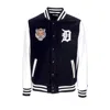 New Era Men's College Jacket Mlb Wordmark Varsity Jacket Dettig In Black