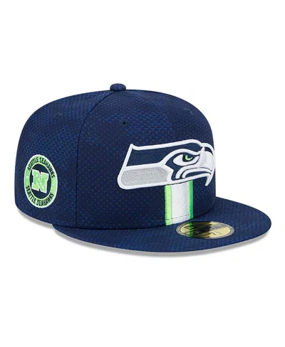 New Era Men's College Navy Seattle Seahawks 2024 Sideline 59fifty Fitted Hat