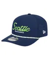 New Era Men's College Navy Seattle Seahawks Script 9seventy Adjustable Hat In Blue
