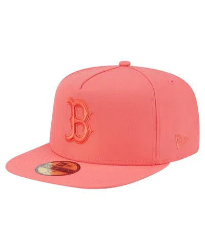 New Era Men's Coral Boston Red Sox Color Pack A-frame 59fifty Fitted Hat In Orange