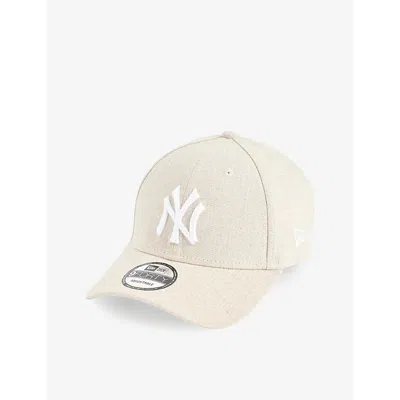 New Era Mens Cream 9forty New York Yankees Woven Cap In White