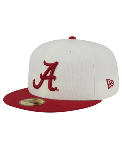 New Era Men's Cream Alabama Crimson Tide Chrome 59fifty Fitted Hat