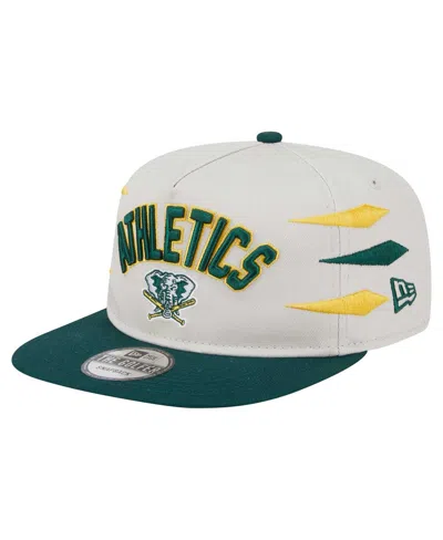 New Era Men's Cream Athletics Iron Golfer Snapback Hat In White
