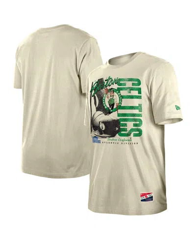 New Era Men's Cream Boston Celtics Distressed Throwback Vintage Color Pack T-shirt In Neutral