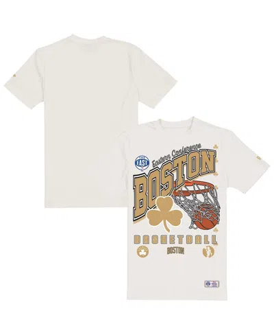 New Era Men's Cream Boston Celtics Oversized City Edition Remix Vintage T-shirt In White