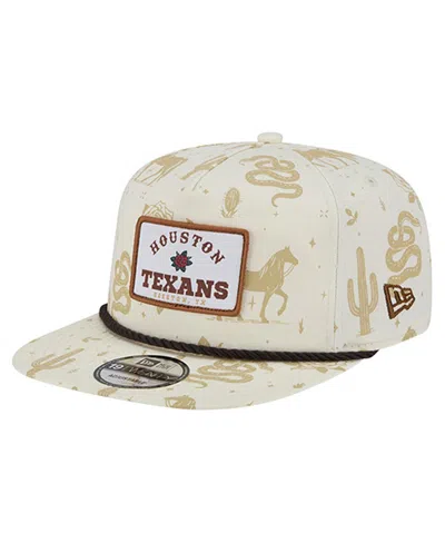 New Era Men's Cream Houston Texans Desert Rose 19twenty Adjustable Hat In Neutral