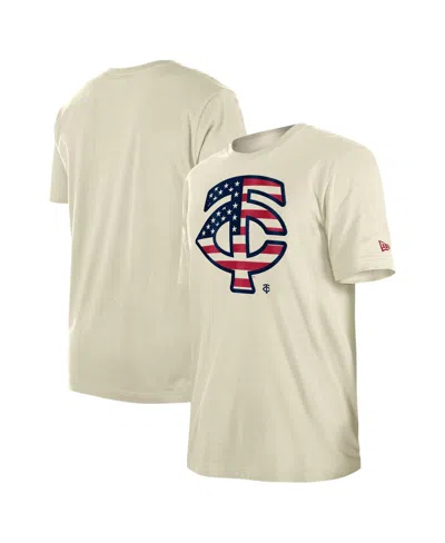 New Era Men's Cream Minnesota Twins Americana Flag Fill T-shirt