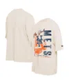 New Era Men's Cream New York Mets Cooperstown Collection Oversized Throwback Distressed T-shirt In White