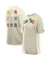 New Era Men's Cream New York Yankees Ransom Note Oversized T-shirt In Neutral