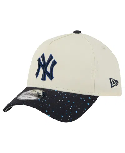 New Era Men's Cream New York Yankees Speckle A-frame 9forty Adjustable Hat In White