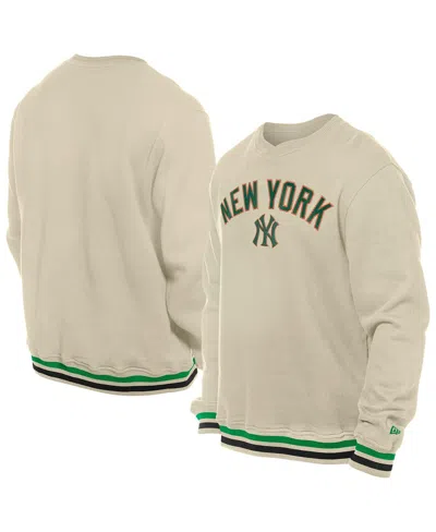 New Era Men's Cream New York Yankees St. Patrick's Day Twill Pullover Sweatshirt