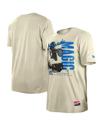 New Era Men's Cream Orlando Magic Distressed Throwback Vintage Color Pack T-shirt In Brown