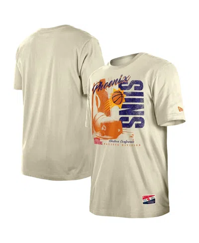 New Era Men's Cream Phoenix Suns Distressed Throwback Vintage Color Pack T-shirt In Neutral