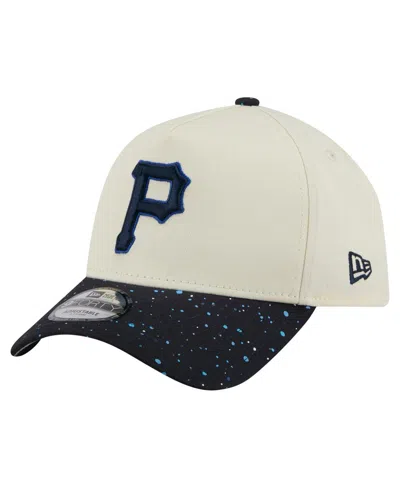 New Era Men's Cream Pittsburgh Pirates Speckle A-frame 9forty Adjustable Hat In White