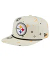NEW ERA MEN'S CREAM PITTSBURGH STEELERS CELESTIAL GOLFER ADJUSTABLE HAT
