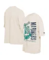 New Era Men's Cream Seattle Mariners Cooperstown Collection Oversized Throwback Distressed T-shirt In Neutral