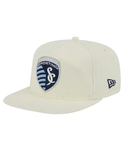 New Era Men's Cream Sporting Kansas City 2025 Kickoff Snapback Golfer Hat In White