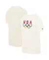 New Era Men's Cream Team Usa 5 Rings Chrome T-shirt In White
