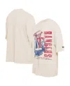 NEW ERA MEN'S CREAM TEXAS RANGERS COOPERSTOWN COLLECTION OVERSIZED THROWBACK DISTRESSED T-SHIRT