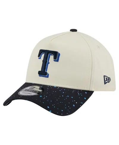 New Era Men's Cream Texas Rangers Speckle A-frame 9forty Adjustable Hat In White