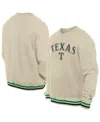 New Era Men's Cream Texas Rangers St. Patrick's Day Twill Pullover Sweatshirt In Neutral