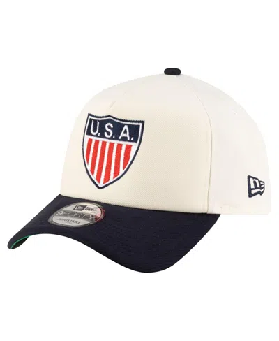 New Era Men's Cream Usmnt 1950 Retro Foam 9forty Adjustable Hat In White