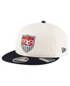 New Era Men's Cream Usmnt 1995 Retro-crown 9fifty Adjustable Hat In Black