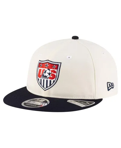 New Era Men's Cream Usmnt 1995 Retro-crown 9fifty Adjustable Hat In Black