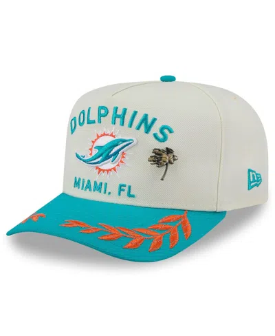 New Era Men's Cream/aqua Miami Dolphins 2025 Nfl Draft A-frame 59fifty Fitted Hat In Multi