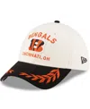 New Era Men's Cream/black Cincinnati Bengals 2025 Nfl Draft A-frame 9fifty Snapback Hat In Cream,black