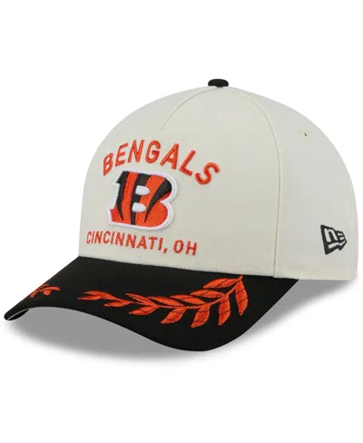 New Era Men's Cream/black Cincinnati Bengals 2025 Nfl Draft 9forty A-frame M-crown Adjustable Hat