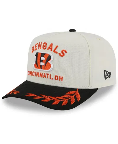 New Era Men's Cream/black Cincinnati Bengals 2025 Nfl Draft A-frame 9fifty Snapback Hat In Cream,black