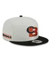 New Era Men's Cream/black Cincinnati Bengals City Originals 9fifty Snapback Hat In White