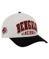 New Era Men's Cream/black Cincinnati Bengals Head Two-tone Sided Corduroy 9forty A-frame Adjustable Hat In Neutral