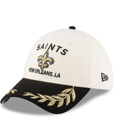 New Era Men's Cream/black New Orleans Saints 2025 Nfl Draft 39thirty Flex Hat In Cream,black