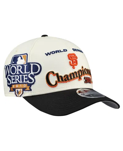 New Era Men's Cream/black San Francisco Giants World Series 9forty M-crown A-frame Adjustable Hat In White